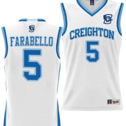 Francisco Farabello Jersey #5 Creighton Bluejays College NIL Basketball Lightweight White
