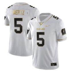 Graham Mertz Jersey #5 Wisconsin Badgers Gold Vapor College Football White Gold
