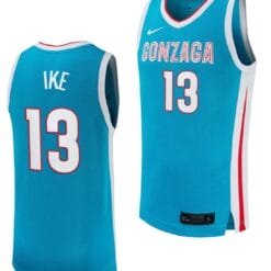 Graham Ike Jersey #13 Gonzaga Bulldogs College Basketball uniform 2023-24 Turquoise