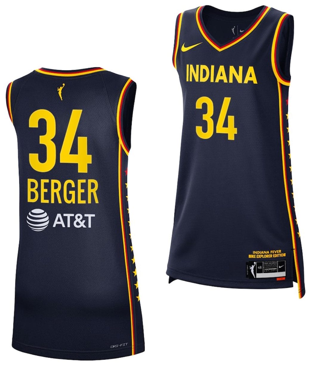 Grace Berger Jersey #34 Indiana Fever 2023 WNBA Draft Jersey Exclusive Edition Navy