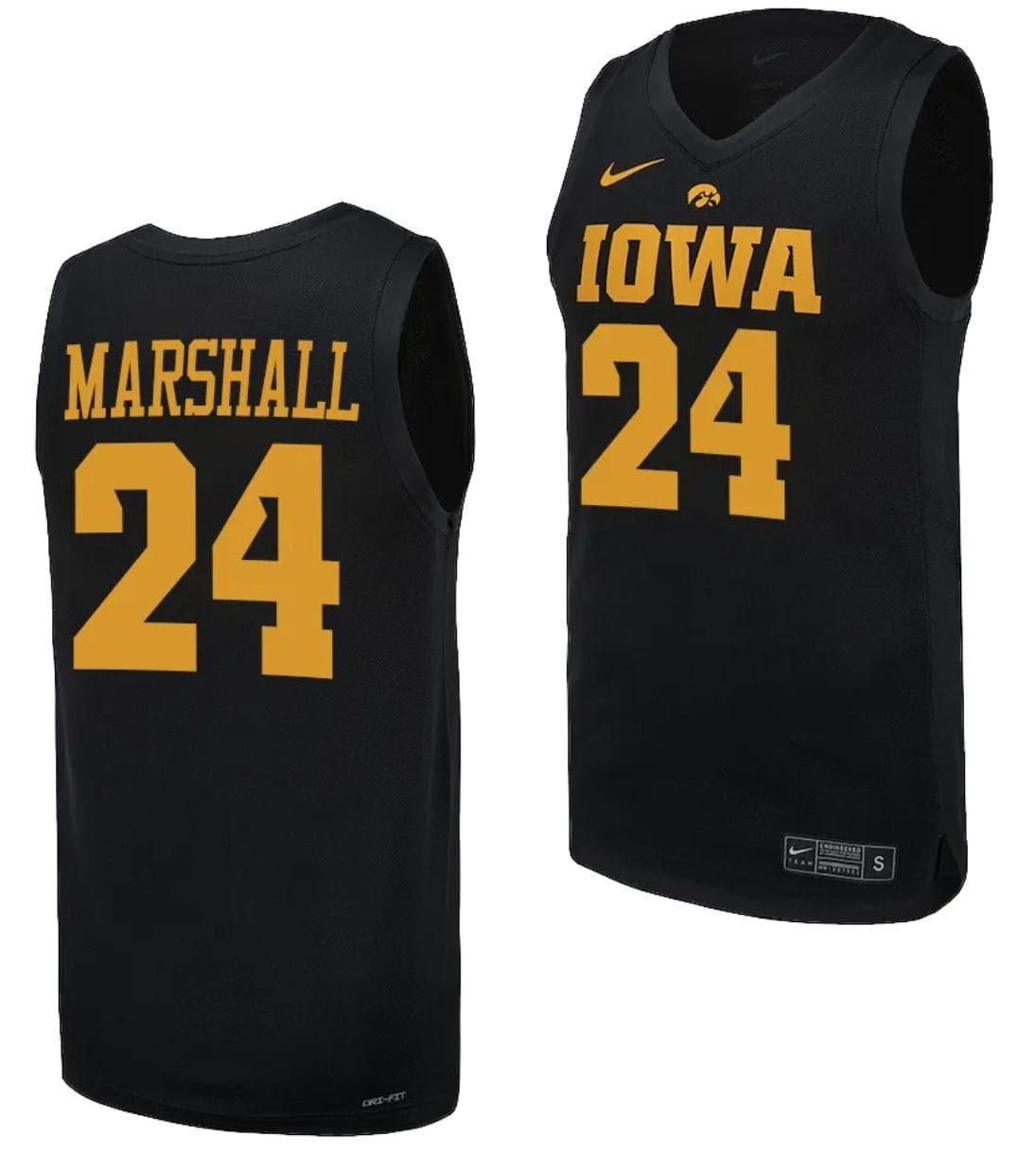 Gabbie Marshall Jersey #24 Iowa Hawkeyes Basketball uniform 2023-24 Black