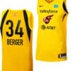 Grace Berger Jersey #34 Indiana Fever 2023 WNBA Draft Jersey Swingman Yellow