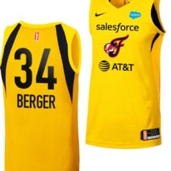 Grace Berger Jersey #34 Indiana Fever 2023 WNBA Draft Jersey Swingman Yellow