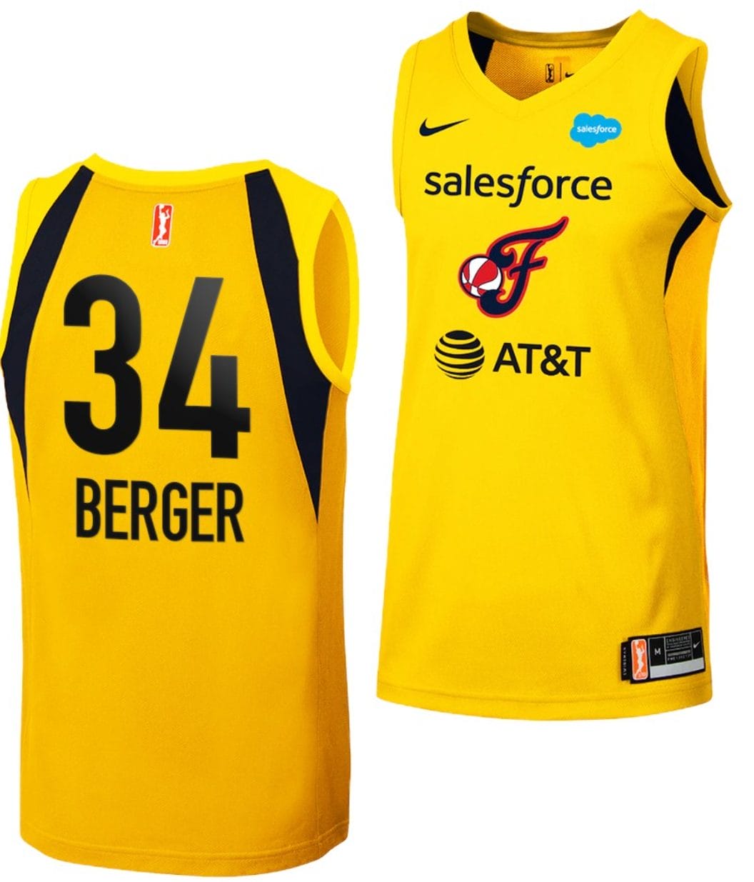 Grace Berger Jersey #34 Indiana Fever 2023 WNBA Draft Jersey Swingman Yellow