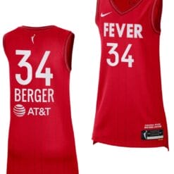 Grace Berger Jersey #34 Rebel Edition Indiana Fever 2023 WNBA Draft Red