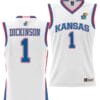 Hunter Dickinson Jersey #1 Kansas Jayhawks NIL College Basketball Lightweight White