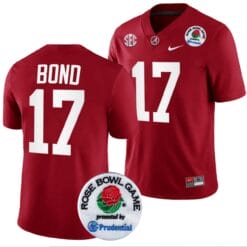 Isaiah Bond Jersey #17 Alabama Crimson Tide Rose Bowl Game 2024 Patch College Football Playoff Crimson