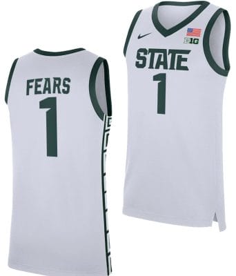 Jeremy Fears Jersey #1 Michigan State Spartans Replica Basketball 2023-24 White