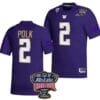 JaLynn Polk Jersey #2 Washington Huskies Allstate Sugar Bowl Patch 2024 College Football Purple