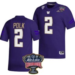 JaLynn Polk Jersey #2 Washington Huskies Allstate Sugar Bowl Patch 2024 College Football Purple