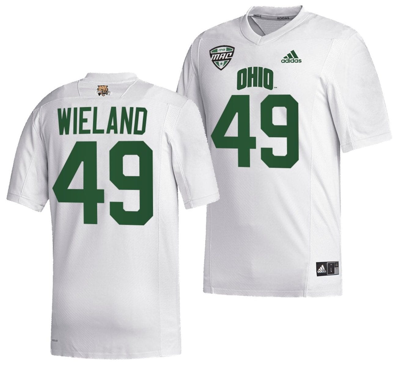 Jonah Wieland Jersey #49 Ohio Bobcats College Football Uniform White