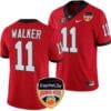 Jalon Walker Jersey #11 Georgia Bulldogs Orange Bowl Patch 2023 College Football Red
