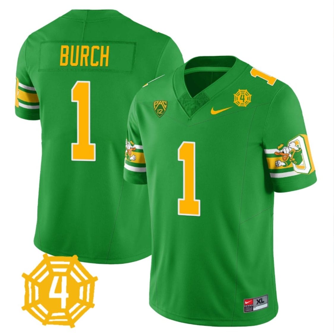 Jordan Burch Jersey #1 Oregon Ducks Honor Spencer Webb Patch Football Green