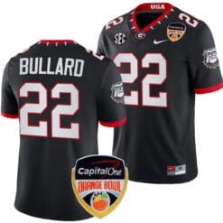 Javon Bullard Jersey #22 Georgia Bulldogs Orange Bowl Patch 2023 College Football Black