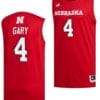 Juwan Gary Jersey #4 Nebraska Cornhuskers Basketball Swingman 2023-24 Red