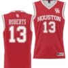 JWan Roberts Jersey #13 Houston Cougars NIL College Basketball Lightweight Red