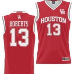 JWan Roberts Jersey #13 Houston Cougars NIL College Basketball Lightweight Red
