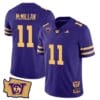 Jalen McMillan Jersey #11 Washington Huskies Washington Map Patch Football Purple Gold