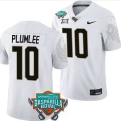 John Rhys Plumlee Jersey #10 UCF Knights 2023 Gasparilla Bowl Patch Football White