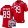 JJ Pegues Jersey #89 Ole Miss Rebels Peach Bowl Patch 2024 College Football Red