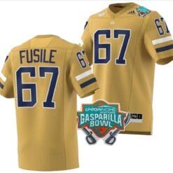 Joe Fusile Jersey #67 Georgia Tech Yellow Jackets 2023 Gasparilla Bowl Patch Football Brown