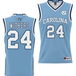 JaeLyn Withers Jersey #24 UNC Tar Heels NIL College Basketball Lightweight Blue