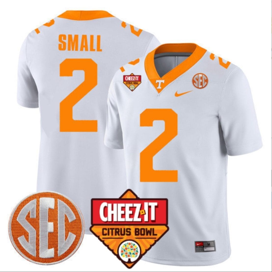 Jabari Small Jersey #2 Tennessee Volunteers Football Cheez It Citrus Bowl Patch White