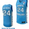 JaeLyn Withers Jersey #24 North Carolina Tar Heels Replica College Basketball 2023-24 Blue