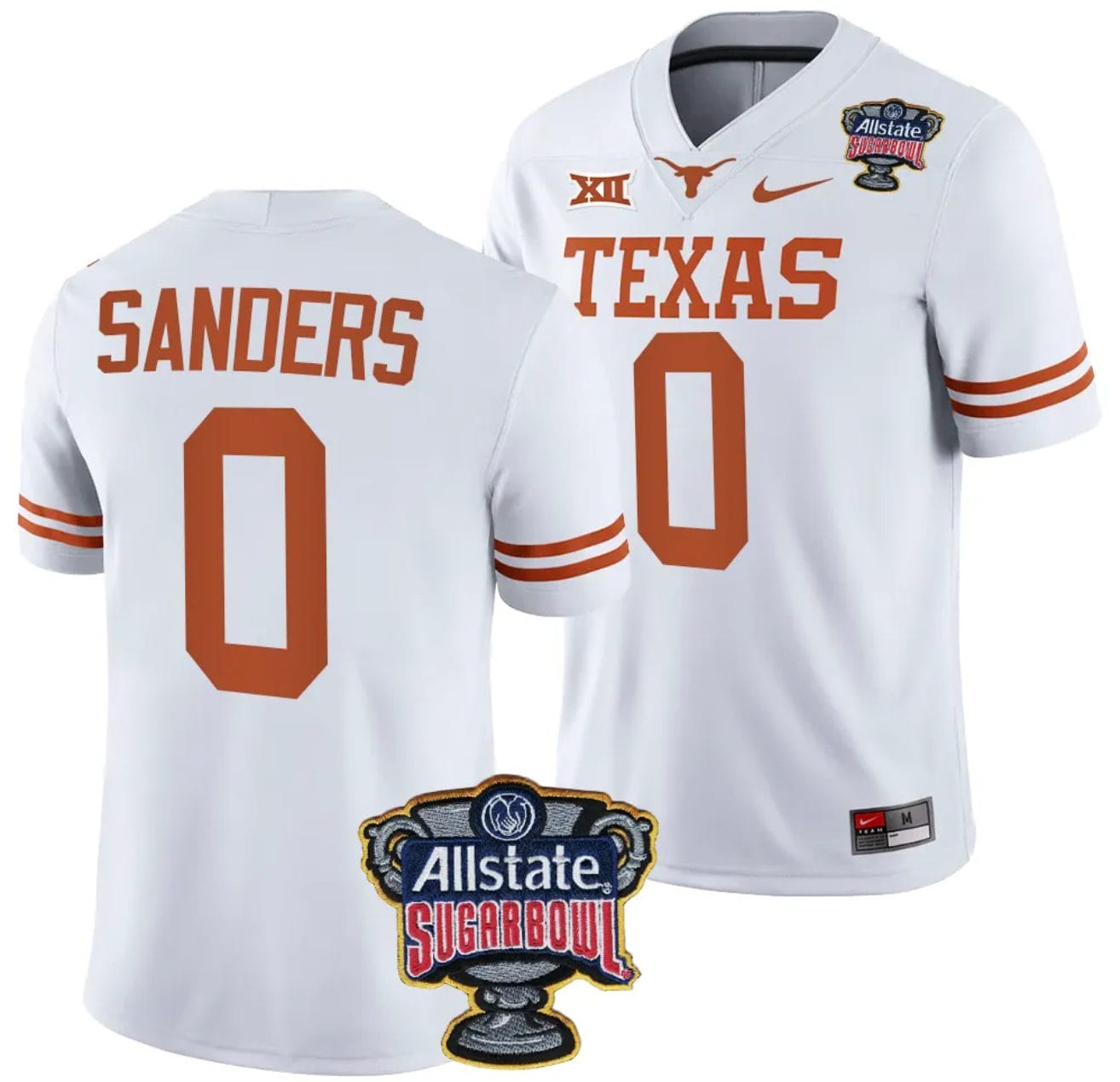 Ja Tavion Sanders Jersey #0 Texas Longhorns Allstate Sugar Bowl Patch 2024 College Football White
