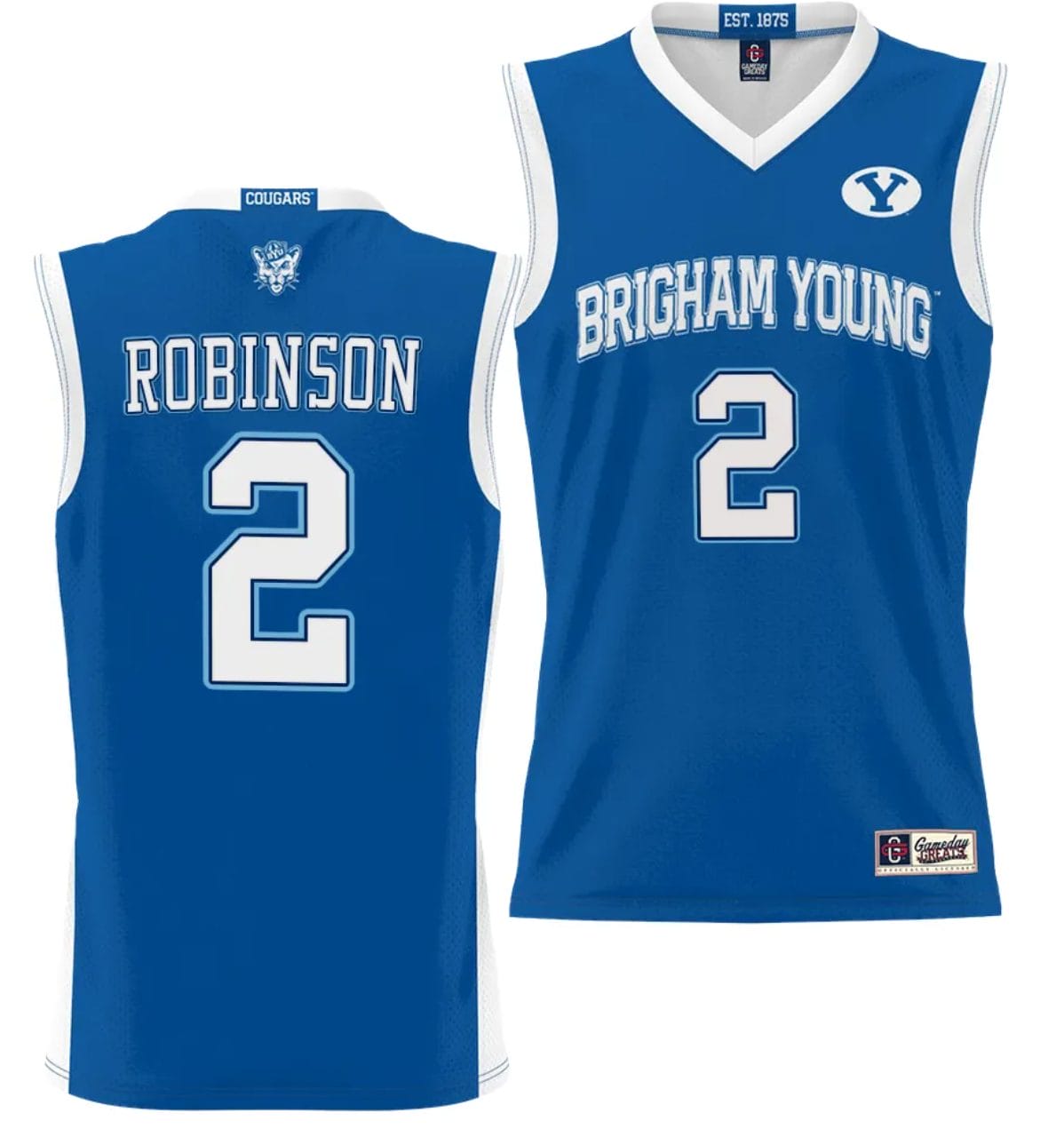 Jaxson Robinson Jersey #2 BYU Cougars NIL College Basketball Jersey Lightweight Royal