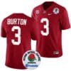 Jermaine Burton Jersey #3 Alabama Crimson Tide Rose Bowl Game 2024 Patch College Football Playoff Crimson