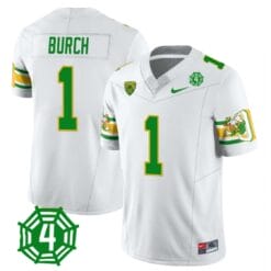 Jordan Burch Jersey #1 Oregon Ducks Honor Spencer Webb Patch Football White