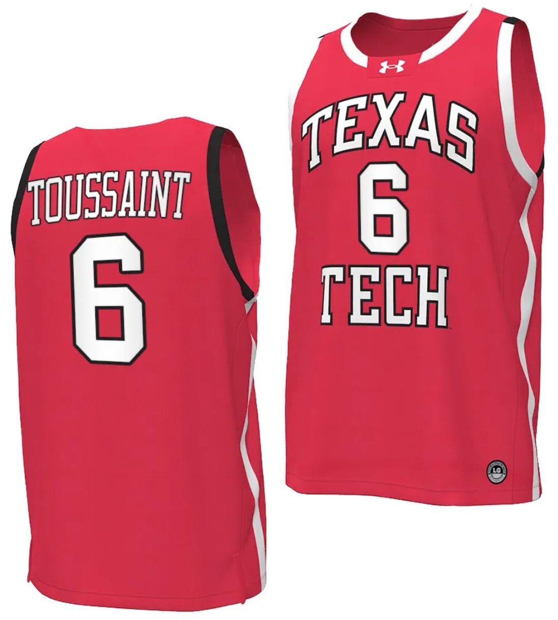 Joe Toussaint Jersey #6 Texas Tech Red Raiders Basketball uniform Red