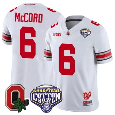 Kyle Mccord Jersey #6 Ohio State Buckeyes Good Year Cotton Bowl Patch Football White
