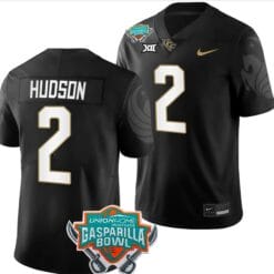 Kobe Hudson Jersey #2 UCF Knights 2023 Gasparilla Bowl Patch Football Black