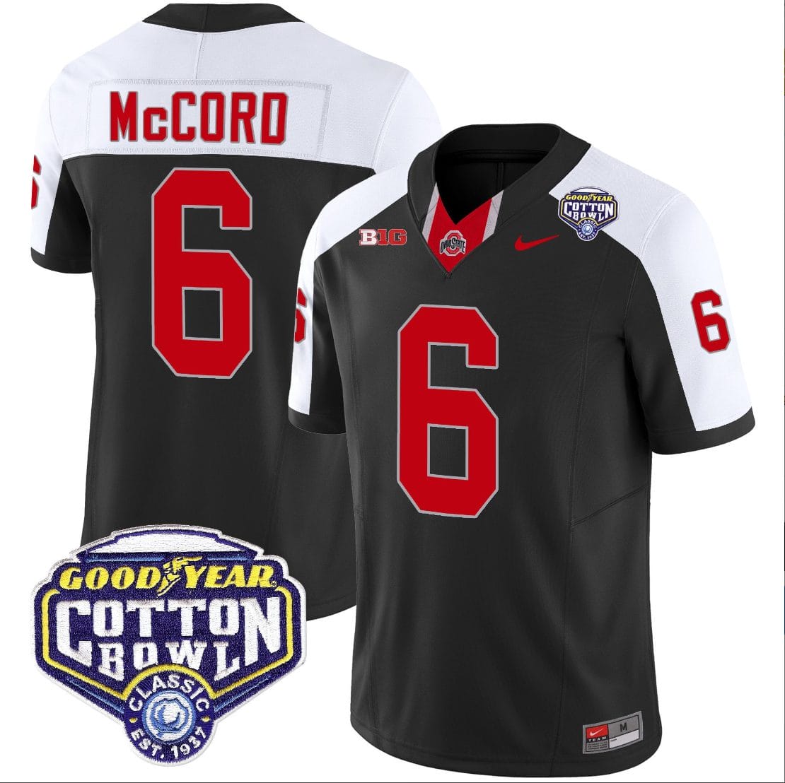 Kyle Mccord Jersey #6 Ohio State Buckeyes Cotton Bowl Patch Vapor Football Black Alternate