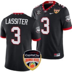Kamari Lassiter Jersey #3 Georgia Bulldogs Orange Bowl Patch 2023 College Football Black