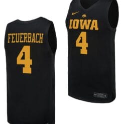 Kylie Feuerbach Jersey #4 Iowa Hawkeyes Basketball uniform 2023-24 Black