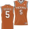 Kadin Shedrick Jersey #5 Texas Longhorns NIL College Basketball Lightweight Orange