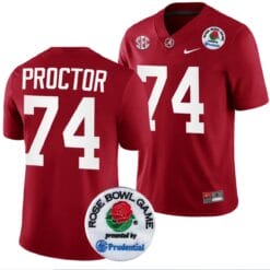 Kadyn Proctor Jersey #74 Alabama Crimson Tide Rose Bowl Game 2024 Patch College Football Playoff Crimson