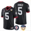 Kelee Ringo Jersey #5 Georgia Bulldogs Orange Bowl Patch Football Stitched Black