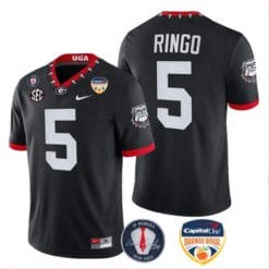 Kelee Ringo Jersey #5 Georgia Bulldogs Orange Bowl Patch Football Stitched Black