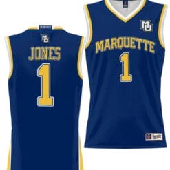 Kam Jones Jersey #1 Marquette Golden Eagles NIL Basketball Lightweight Navy