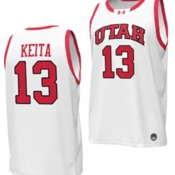 Keba Keita Jersey #13 Utah Utes College Basketball 2023-24 Replica White