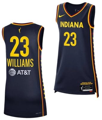 LaDazhia Williams Jersey #23 Indiana Fever 2023 WNBA Draft Jersey Explorer Edition Navy