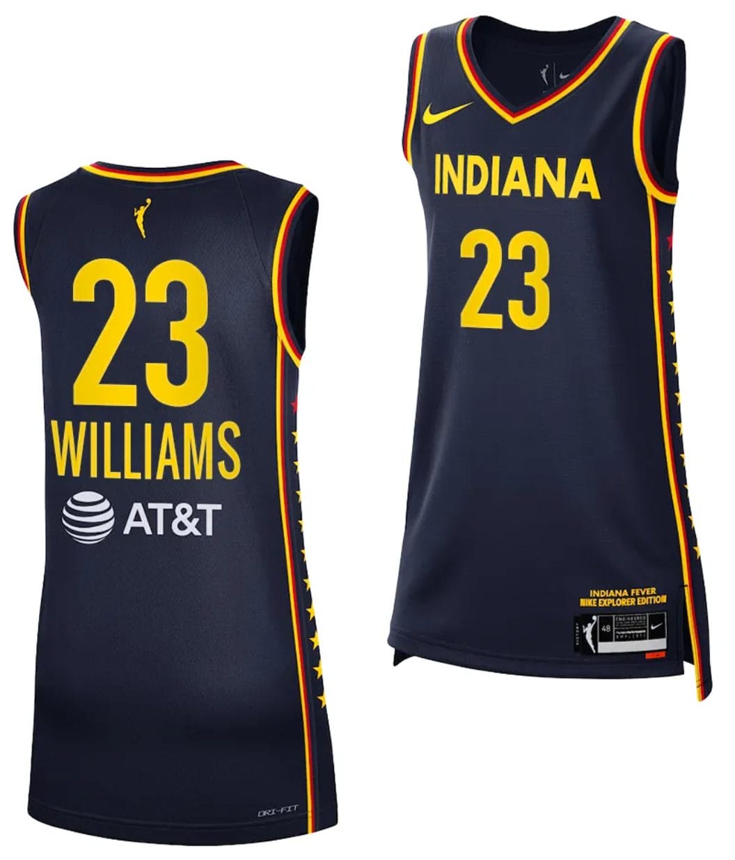 LaDazhia Williams Jersey #23 Indiana Fever 2023 WNBA Draft Jersey Explorer Edition Navy