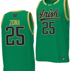 Matt Zona Jersey #25 Notre Dame Fighting Irish Basketball uniform Green