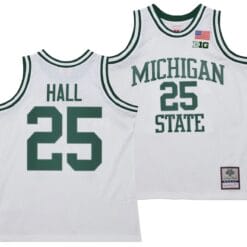 Malik Hall Jersey #25 Michigan State Spartans 125th Basketball Anniversary 1990 Throwback White