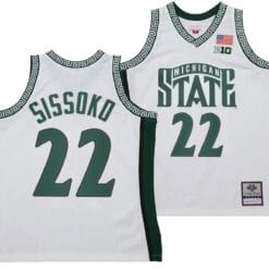 Mady Sissoko Jersey #22 Michigan State Spartans 125th Basketball Anniversary 1999 Throwback White