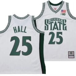 Malik Hall Jersey #25 Michigan State Spartans 125th Basketball Anniversary 1999 Throwback White
